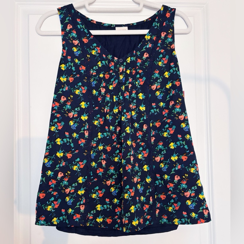 BNWT - Target | Marona dark navy floral, wispy sleeveless blouse top - Size - XS
